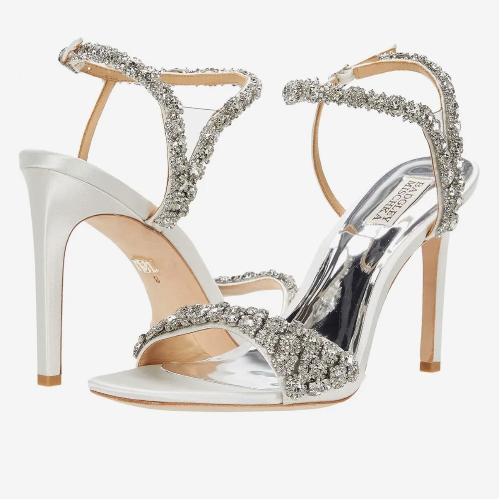 Badgley Mischka Glittering Silver Heels